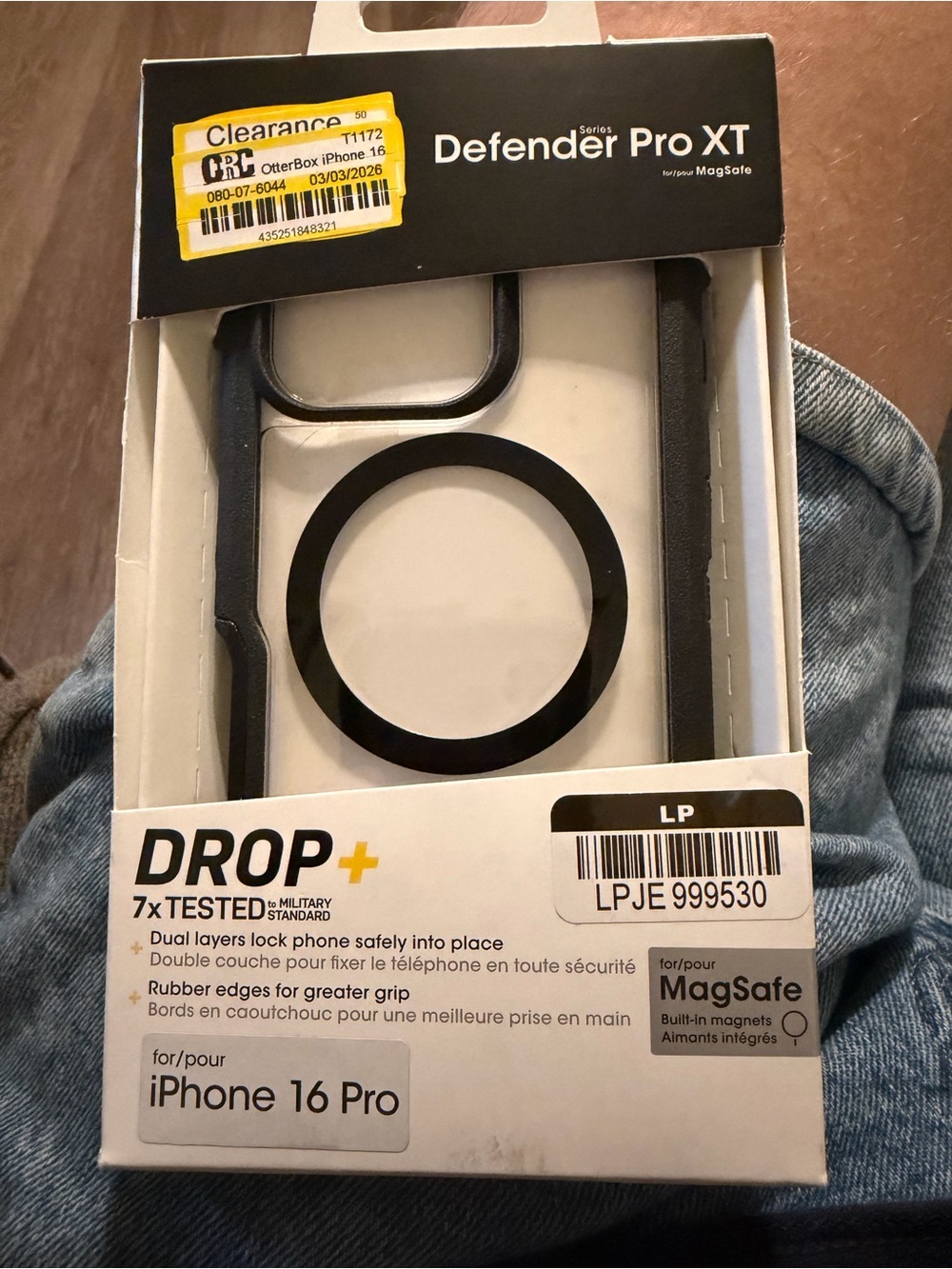 OtterBox Defender Pro XT Black iPhone 16 Pro Case with MagSafe Ring